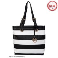 michael kors striped reizen medium zwart wit bakken Utrecht Shop waz23505